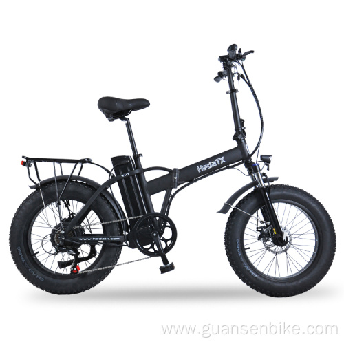 Electric folding bike with handlebars